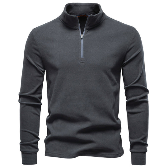 Herren funktionaler Sweatshirt mit hohem Kragen und kurzem Reißverschluss EB