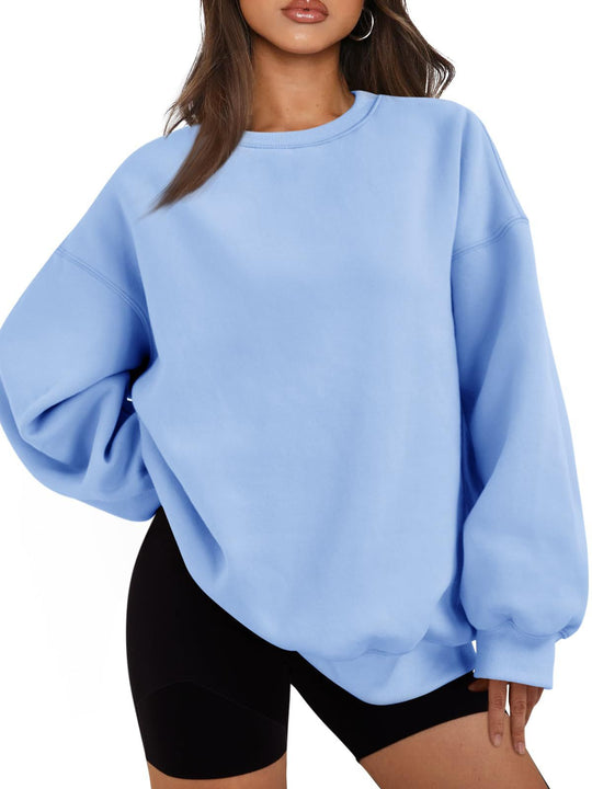 Damen nan Boxy-Crewneck-Sweat mit extraweiter Passform, Raglanärmeln und weichem Fleece-Innenfutter EB