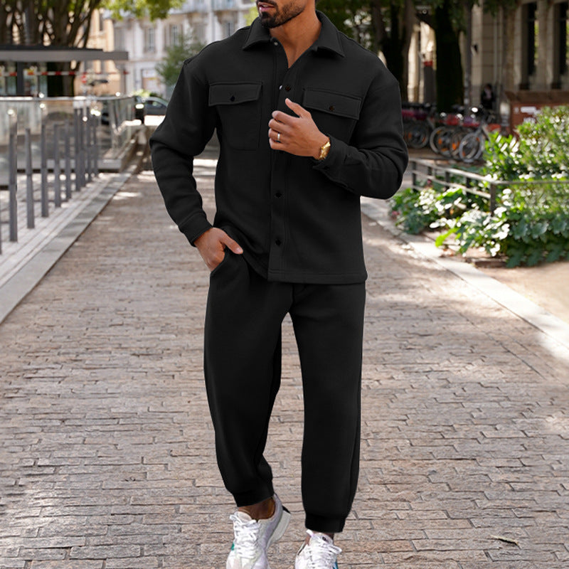Herren Freizeit Set mit strukturiertem Oberteil und passenden Jogginghosen EB