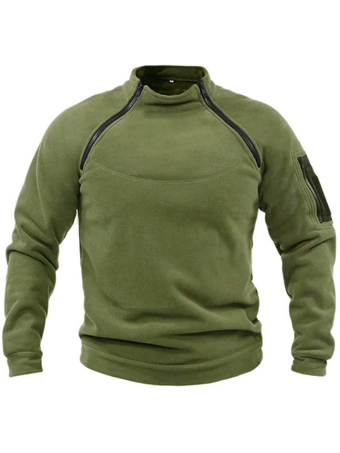 Herren Thermo-Fleecepullover mit hochschließendem Kragen und praktischen Taschen EB