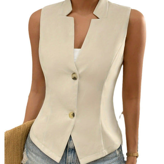 Damen taillierter ärmelloser Blazer EB
