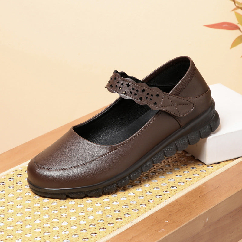 Damen Mary Jane Schuhe mit durchbrochenem Riemchen und rutschfester Sohle EB