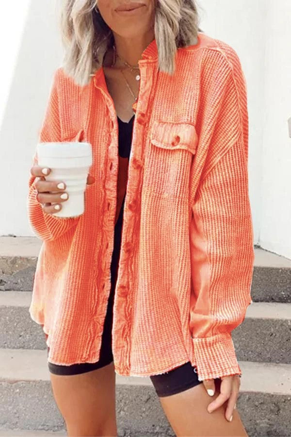 Damen lässige Oversized-Hemdjacke EB