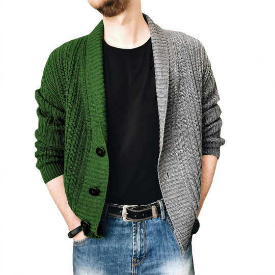 Herren Strickjacke mit strukturierter Oberfläche und modernen Knöpfen EB