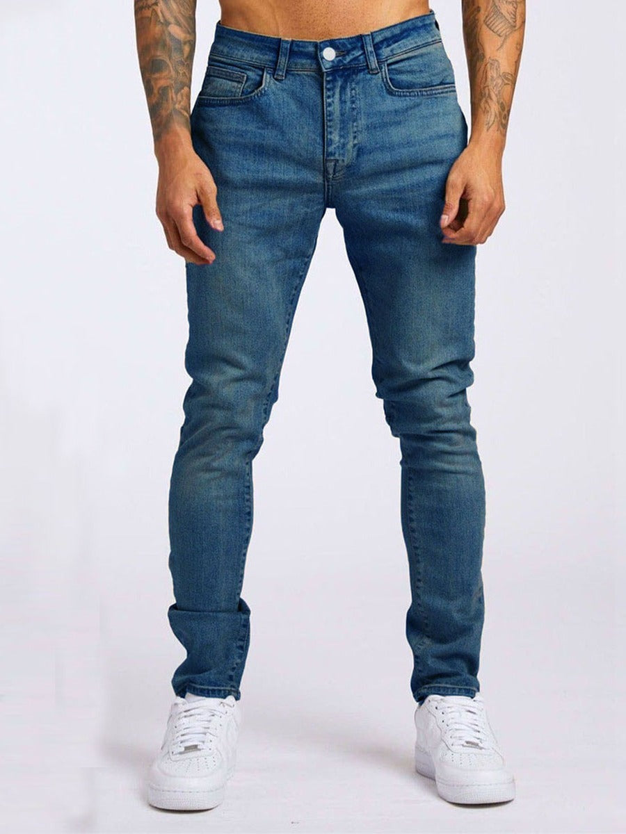 Herren Slim-Fit Jeans mit elastischem Komfortbund und modernen Details EB