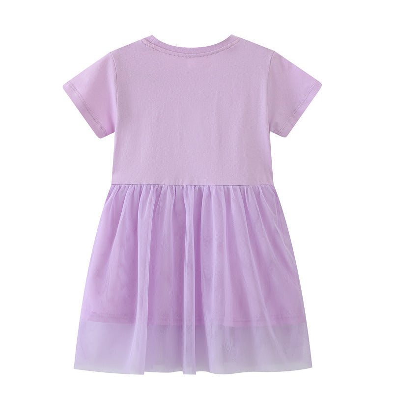 Mädchen Kleid mit floralem Stickdesign und Tüllrock EB