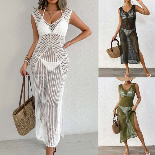 Damen eleganter Häkelsarong mit transparentem Design EB