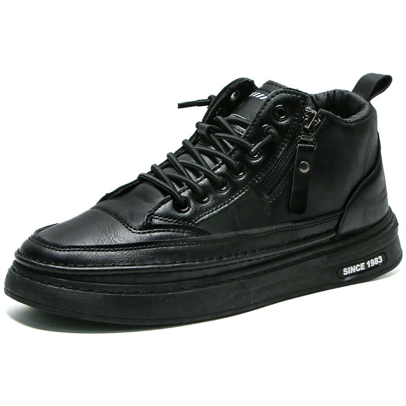Damen Modische Schnürstiefel mit praktischem Reißverschluss EB