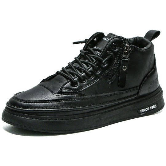 Damen Modische Schnürstiefel mit praktischem Reißverschluss EB