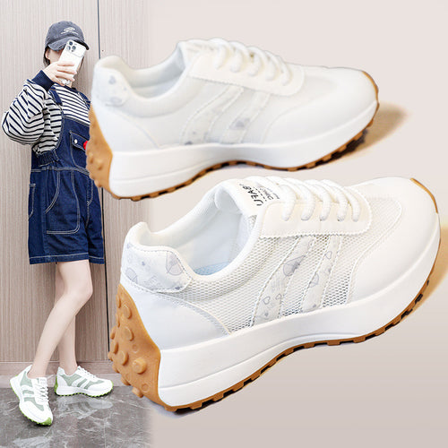 Damen sportliche Sneaker mit atmungsaktiver Mesh-Oberfläche und stoßdämpfendem Sohlenprofil EB