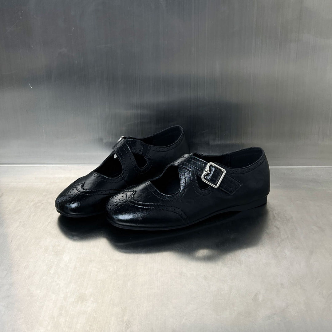 Damen elegante Ballerinas mit modischer Schnallenverzierung und atmungsaktivem Innenfutter EB