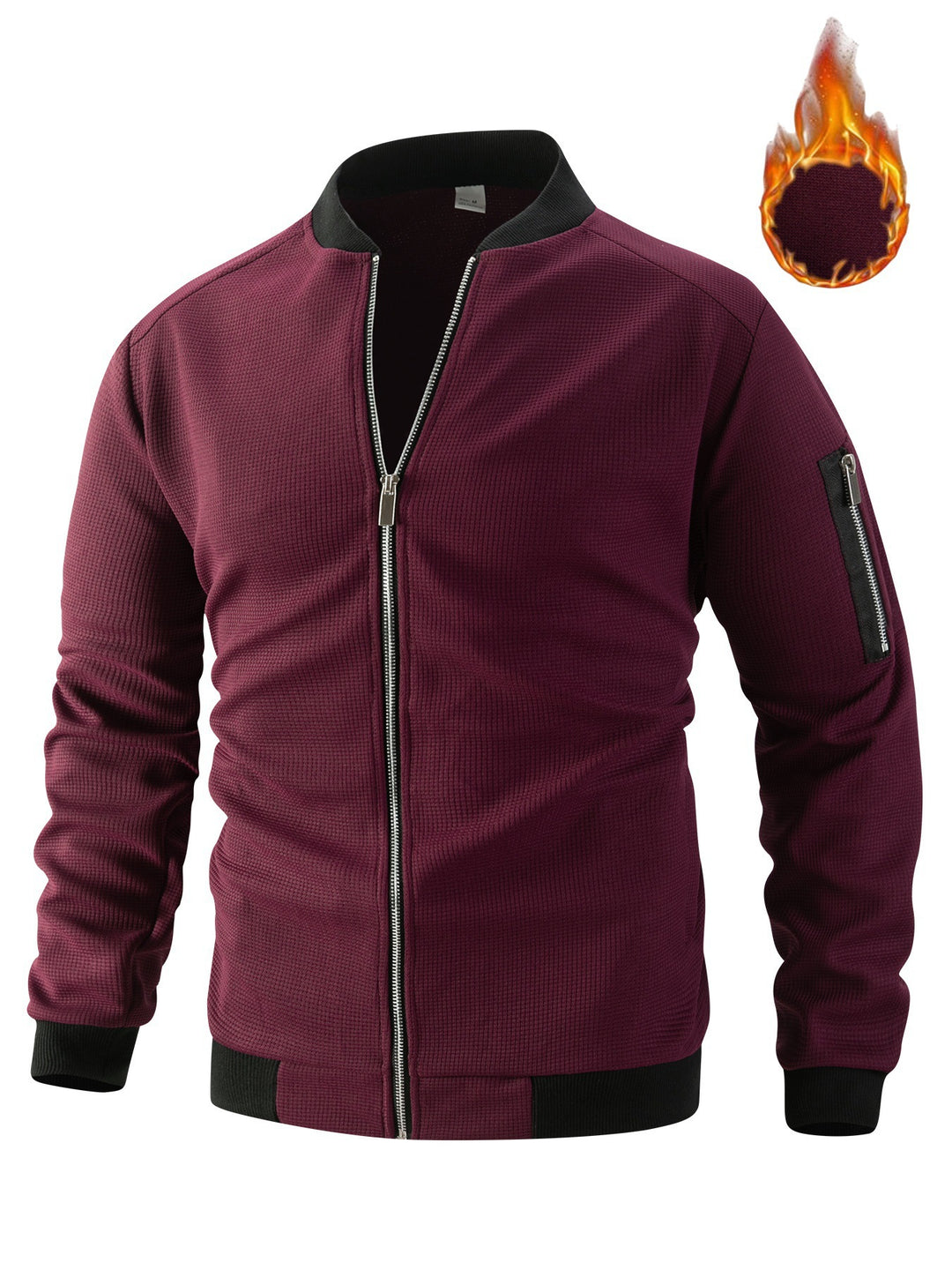 Herren Sportliche Bomberjacke mit Reißverschluss und strukturiertem Design EB