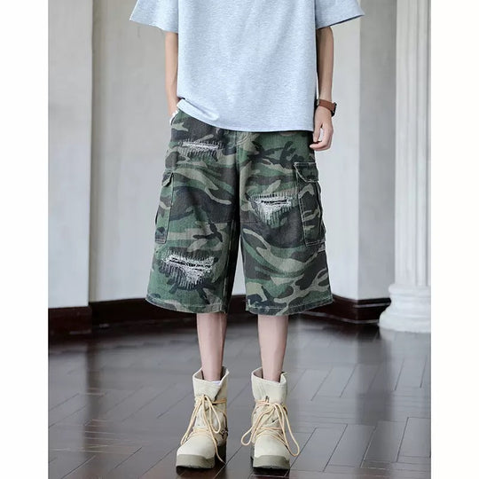 Herren Cargo-Shorts mit robustem Camouflage-Design und vielseitigen Taschen EB