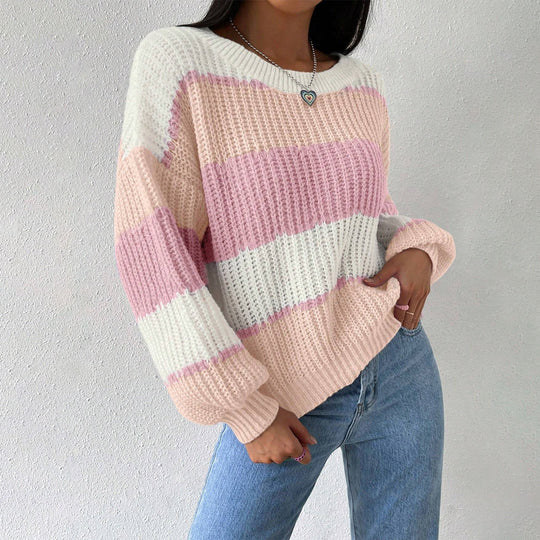 EB | Pullover Pullover Grobstrick Übergröße Fit Langarm Freizeit Crew Neck