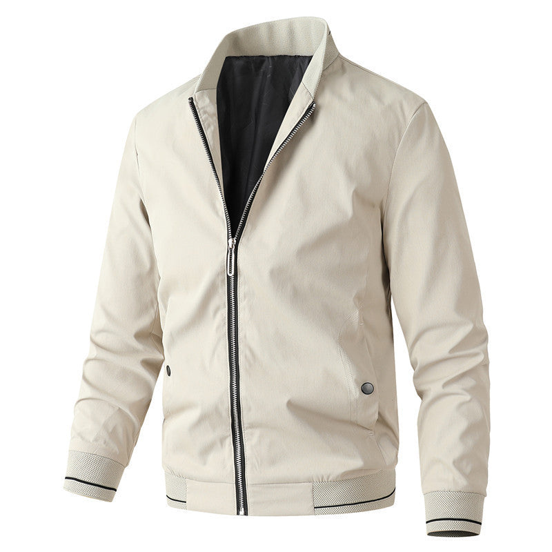 Herren modische Bomberjacke mit sportlichem Design und elastischen Bündchen EB