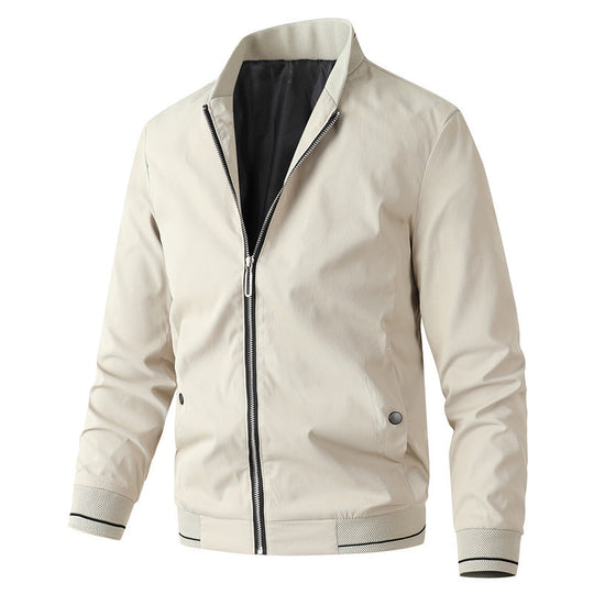 Herren modische Bomberjacke mit sportlichem Design und elastischen Bündchen EB