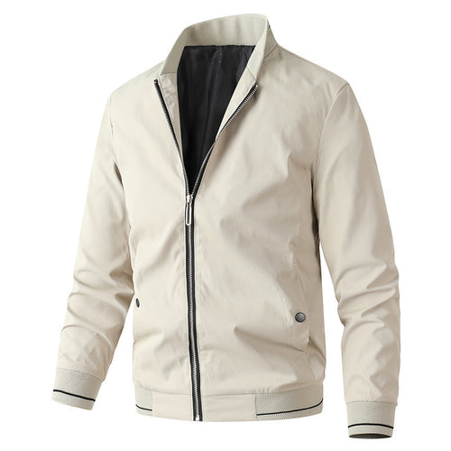 Herren modische Bomberjacke mit sportlichem Design und elastischen Bündchen EB