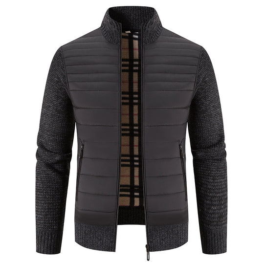 Herren lässige Steppjacke mit Strickärmeln EB
