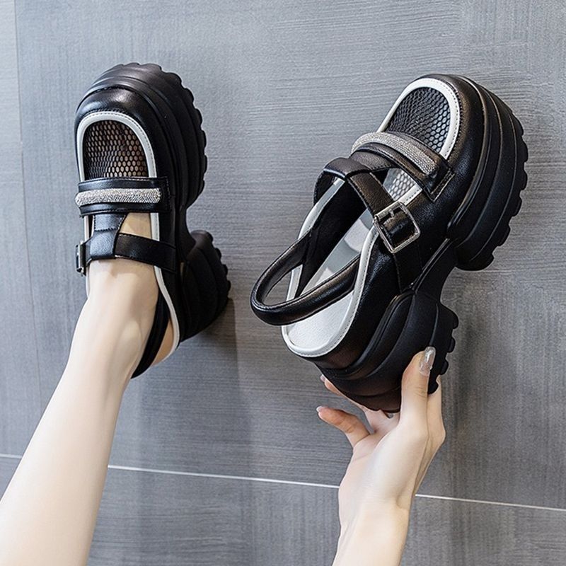 Damen Trendige Chunky Sandalen mit verstellbaren Riemen und dämpfender Sohle EB