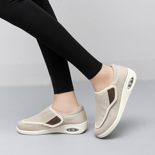 Damen Bequeme Slip-On Fitnessschuhe mit atmungsaktivem Mesh-Obermaterial EB