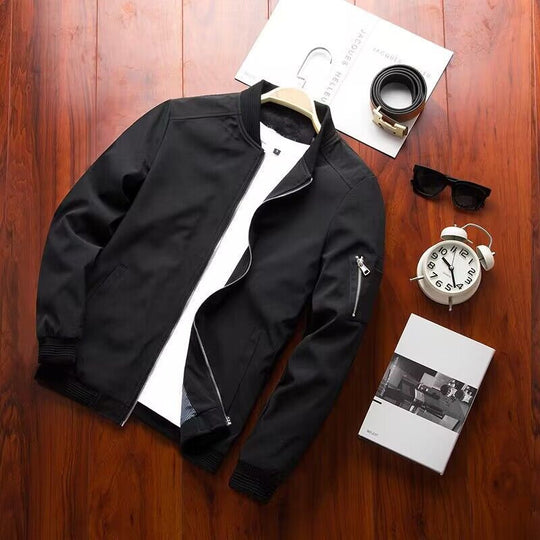 Herren moderne Bomberjacke mit praktischen Taschen und elastischen Bündchen EB