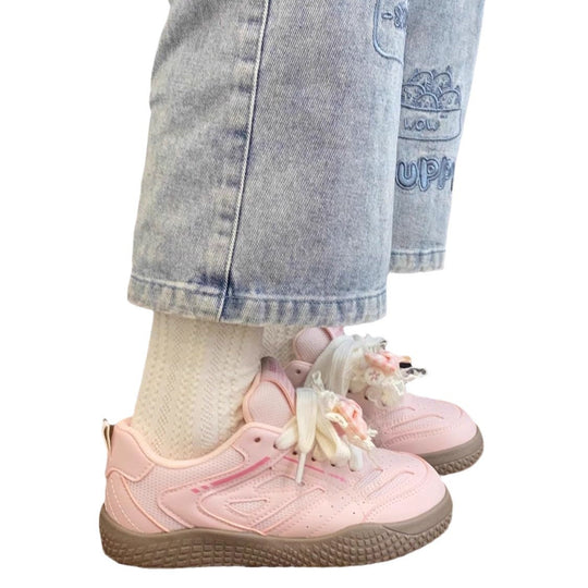 Damen Sneakers mit modischem Schleifen-Design und atmungsaktiver Sohle EB
