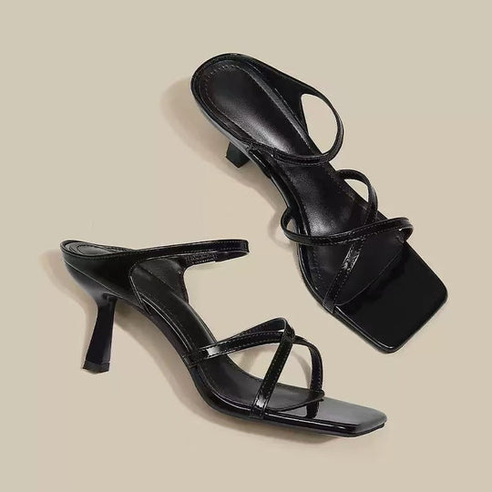 Damen Elegante und verführerische Sling-Sandalen mit schmalem Riemendesign EB