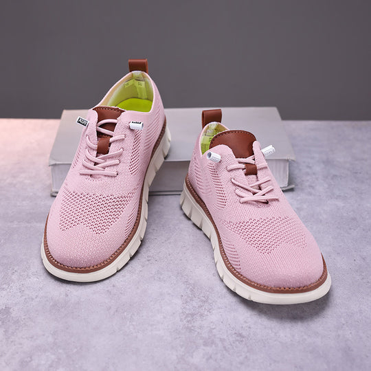 Damen nan gestrickter Derby-Sneaker mit flexibler Rillenlaufsohle und gepolstertem Komfortfußbett EB