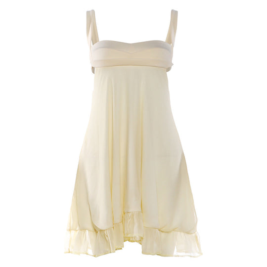 Damen Chiffonkleid mit fließendem Saum und herzförmigem Ausschnitt EB