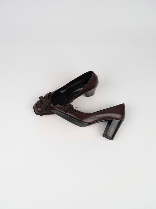 Damen elegante Pumps mit modischer Schleifenapplikation EB