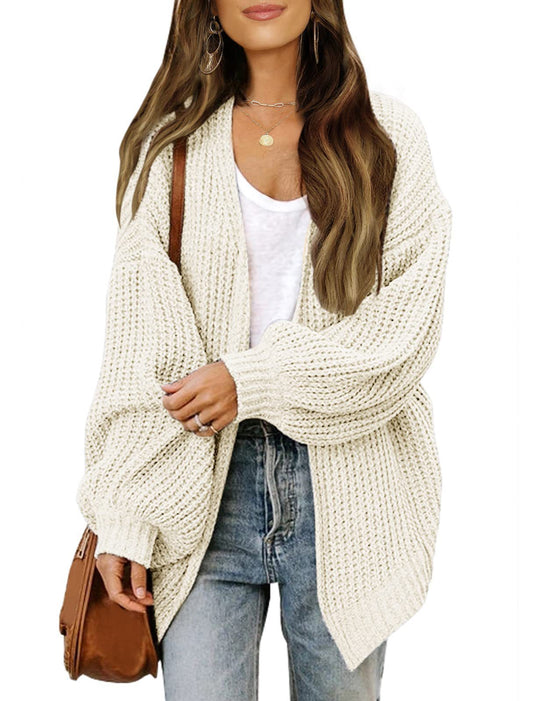 Damen lässige Strickjacke mit lockerer Passform EB