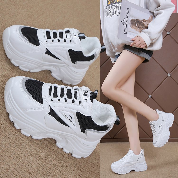 Damen modische chunky Sneakers mit dämpfender Sohle und atmungsaktivem Obermaterial EB