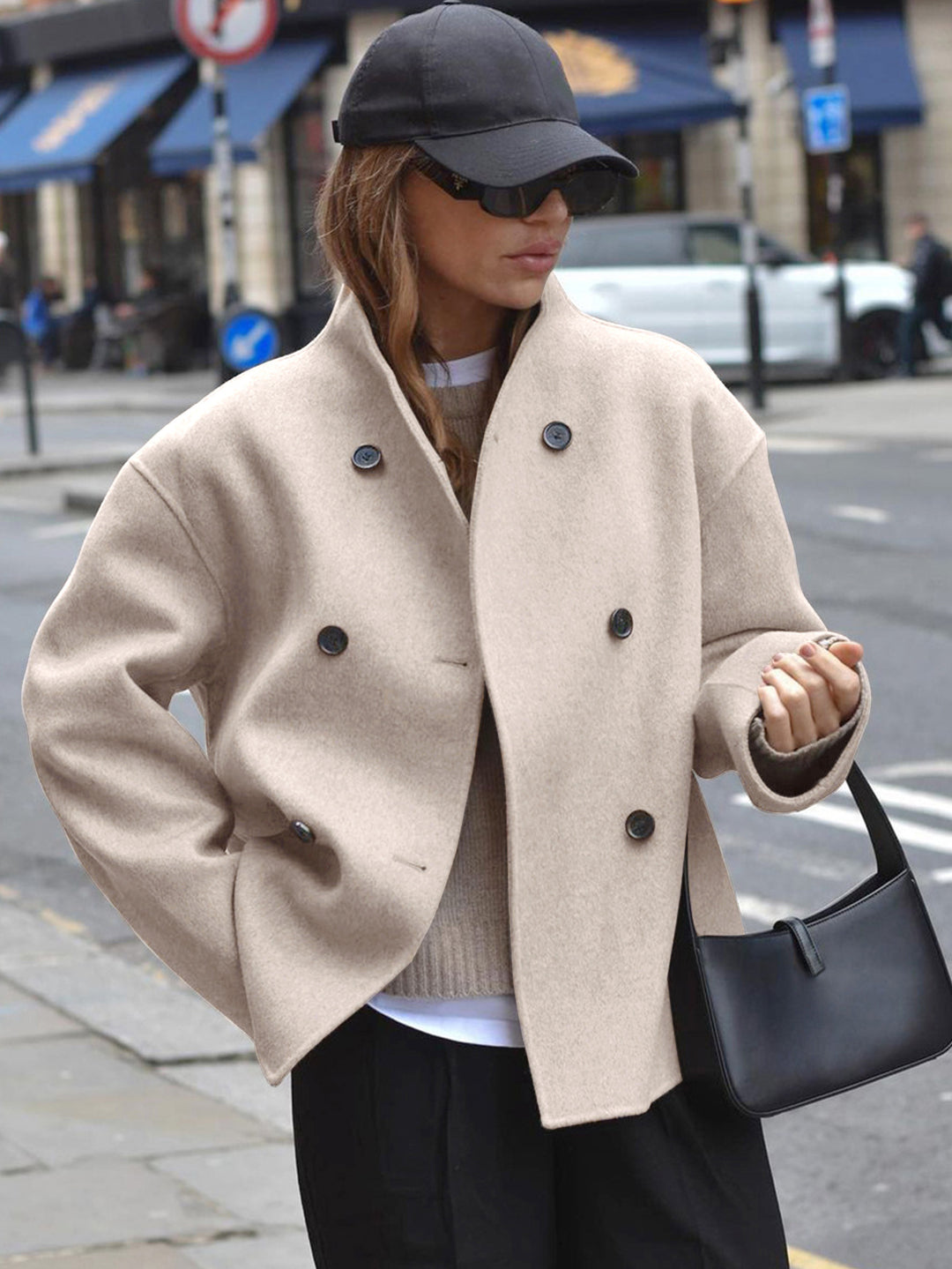 Trendige Oversize-Jacke mit Knopfverschluss