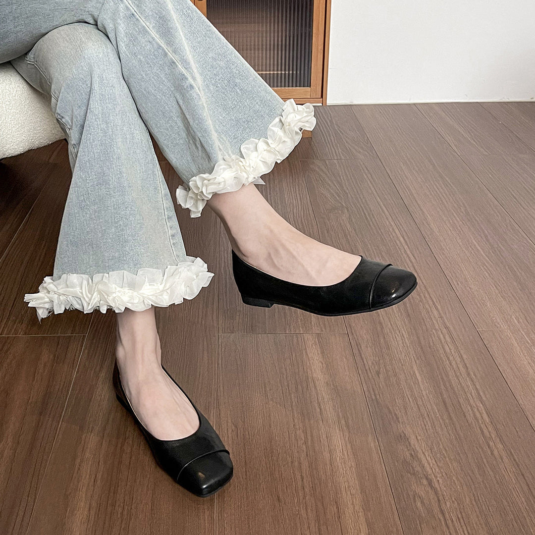 Damen Ballerinas mit elegantem Faltendesign und bequemer Innensohle EB
