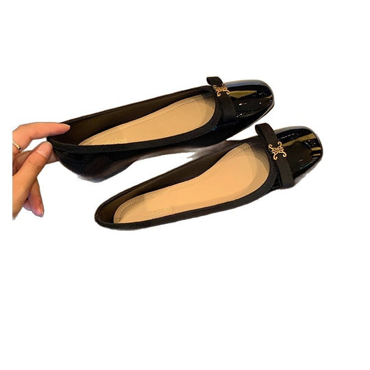 Damen elegante Ballerinas mit modischer Schleifenverzierung EB