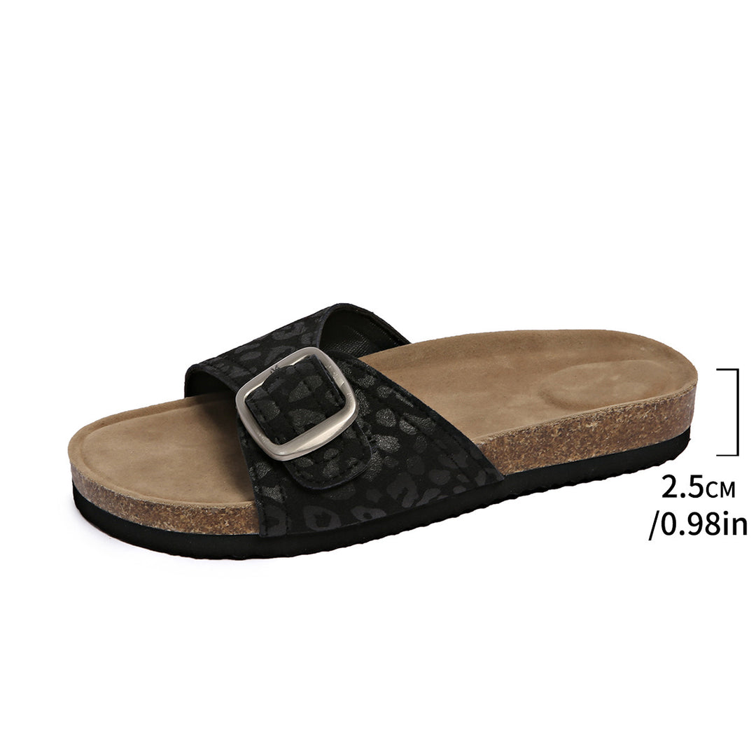 Damen Komfortable Slide-Sandalen mit modischem Schnallen-Detail EB