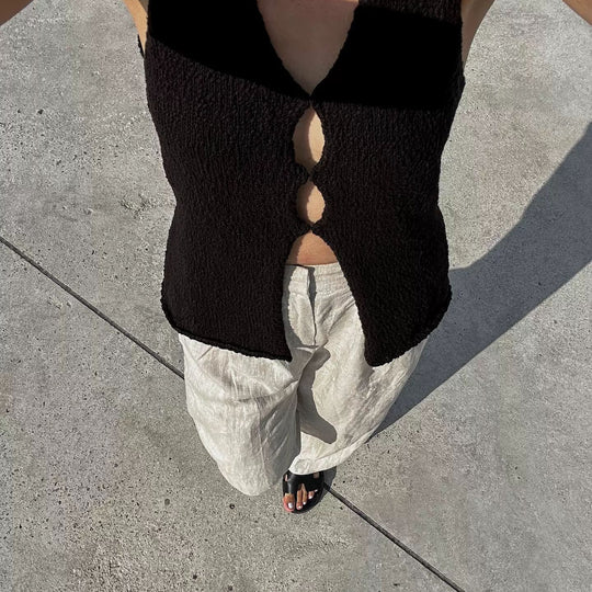 Damen ärmellose Strickweste EB