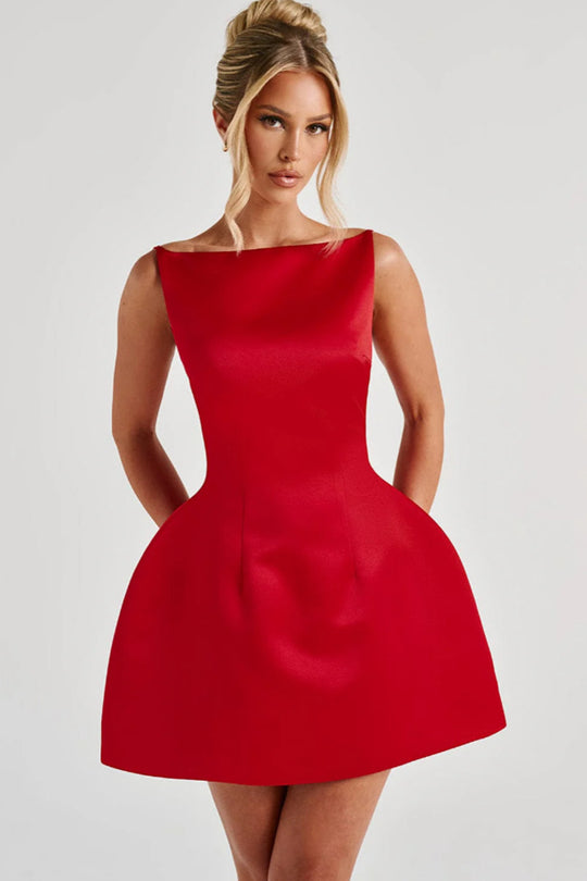 Damen Cocktailkleid mit elegantem A-Linien-Schnitt und glamourösem Taillierungsdesign EB