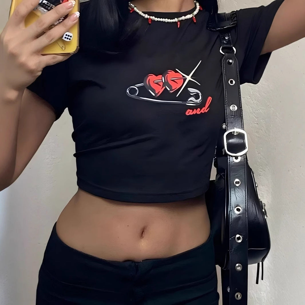 Damen Crop Top mit 90er Jahre Aufdruck EB