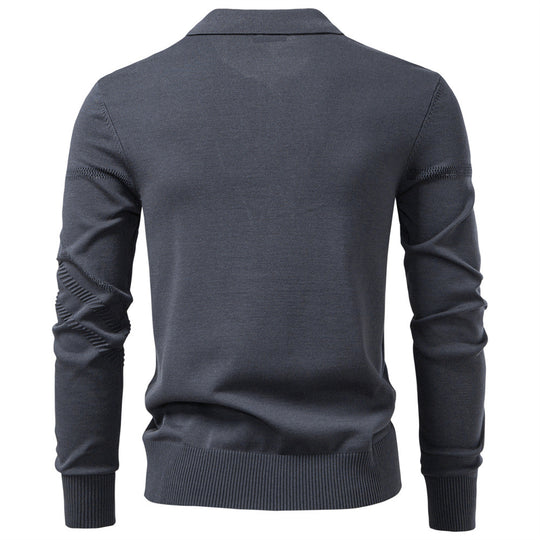 Herren Langarm Poloshirt mit modernem Strukturdesign EB