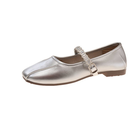Damen elegante Ballerinas mit dekorativem Riemchen EB