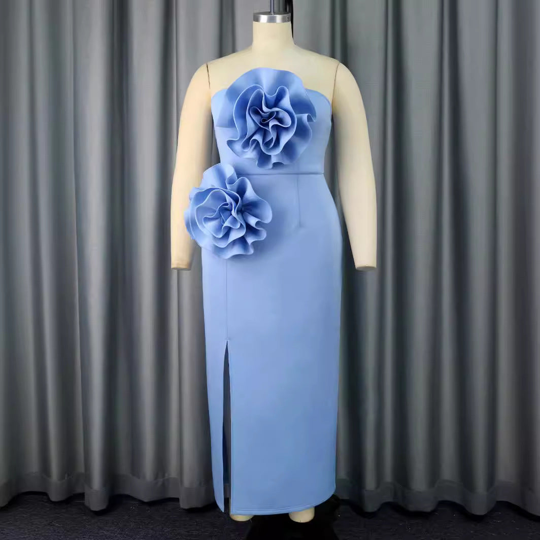 Damen Figurbetontes Abendkleid mit floralem Akzenten EB