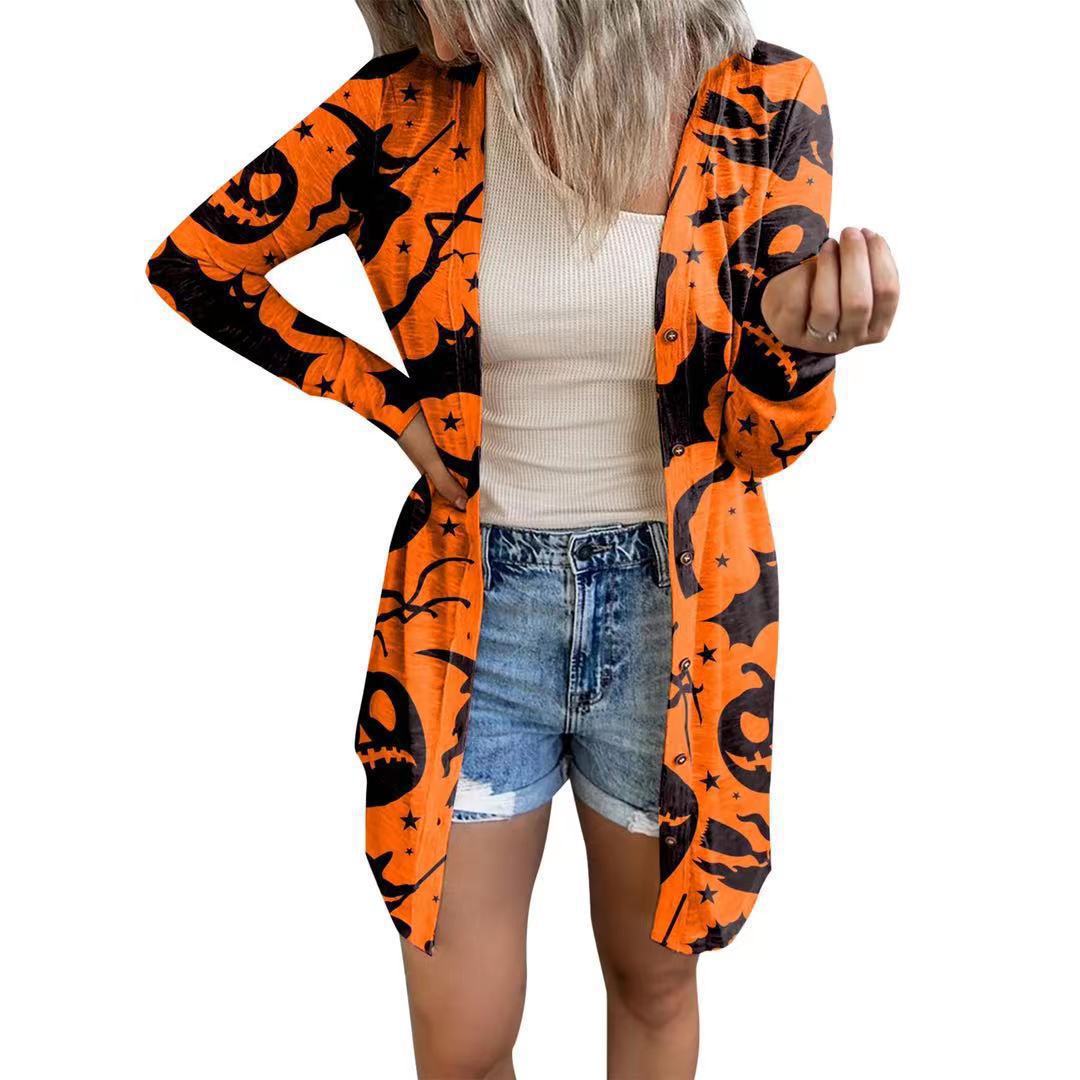 Damen Langärmlige Bluse mit Tiermuster und Knopfverschluss EB