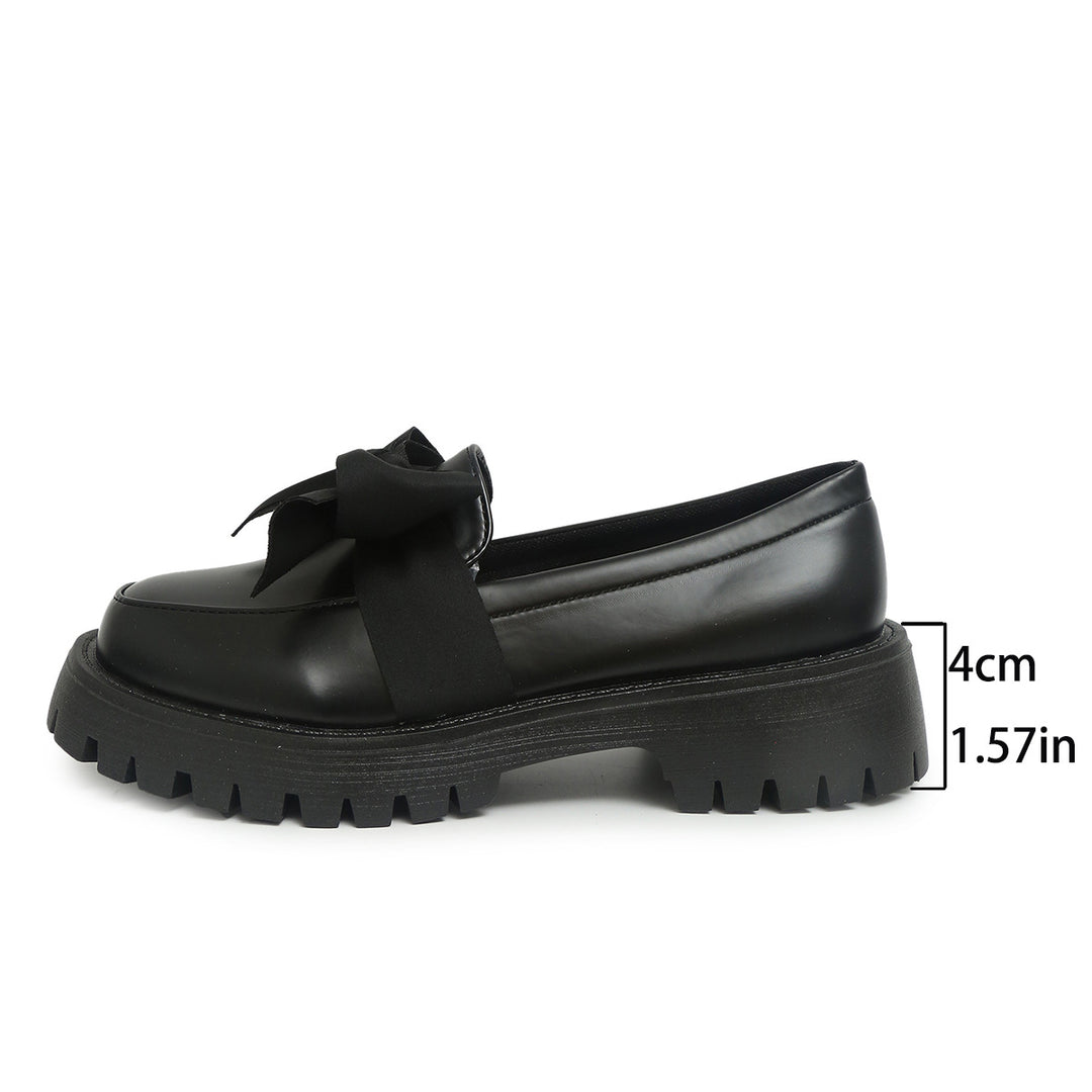Damen Lackleder-Mokassins mit dekorativem Schleifen-Design und rutschfester Sohle EB