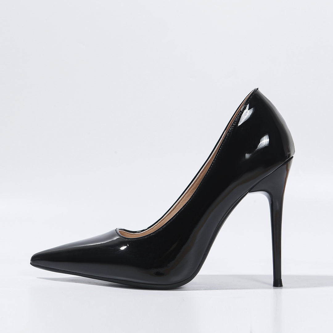 Damen spitze High Heel Pumps mit glänzendem Obermaterial EB