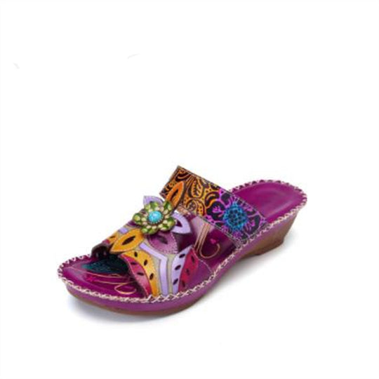 Damen Komfortable und stilvolle Blumensandalen EB