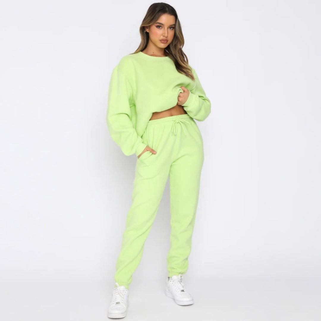 Damen Sportlicher Fleece Sweatanzug EB