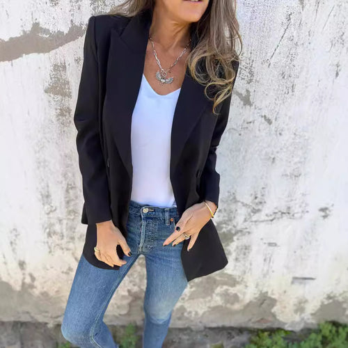 Damen Eleganter Double-Breasted Blazer mit zeitlosem Schnitt und leichten Schulterpolstern EB