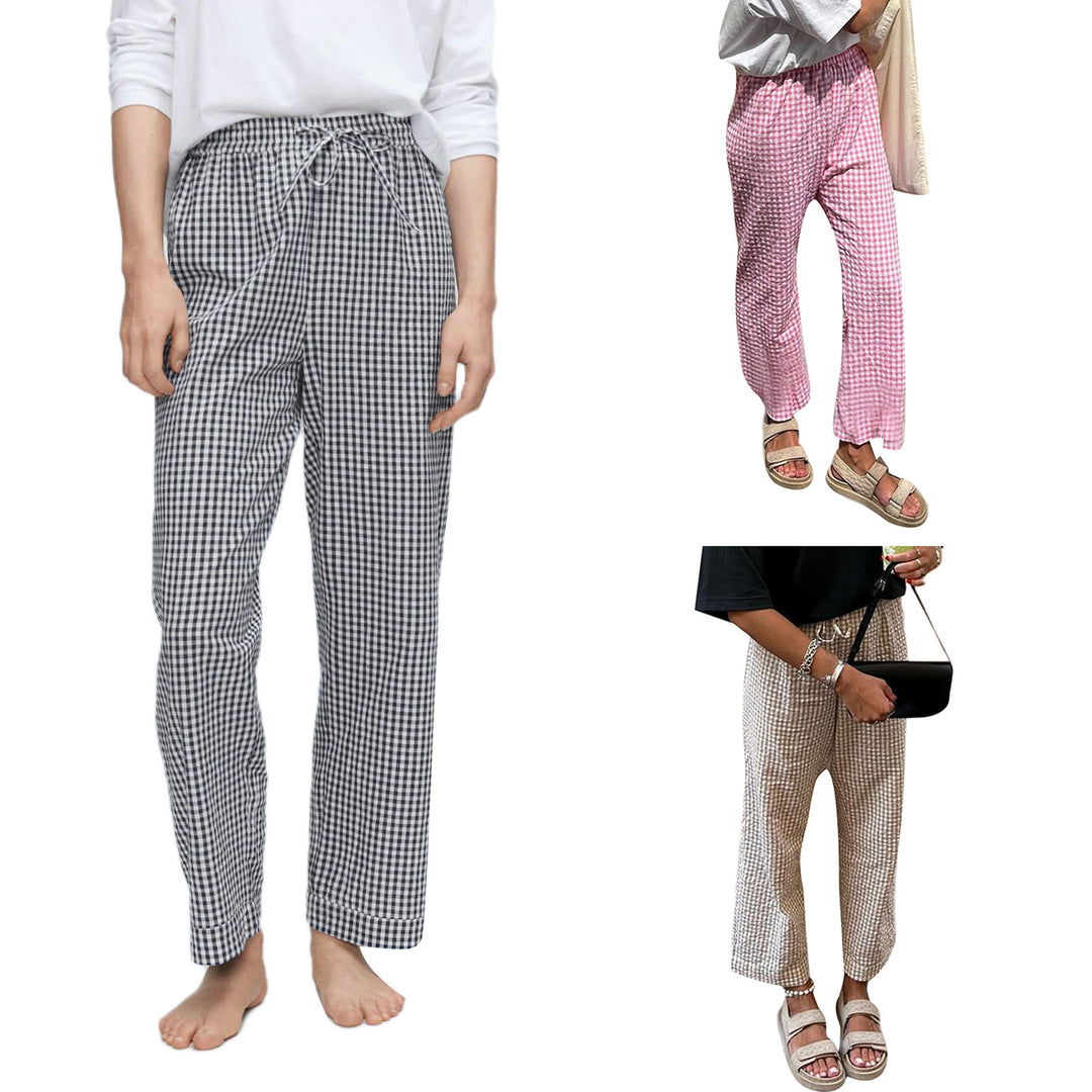 Damen Karottenhose im modernen Karo-Design EB