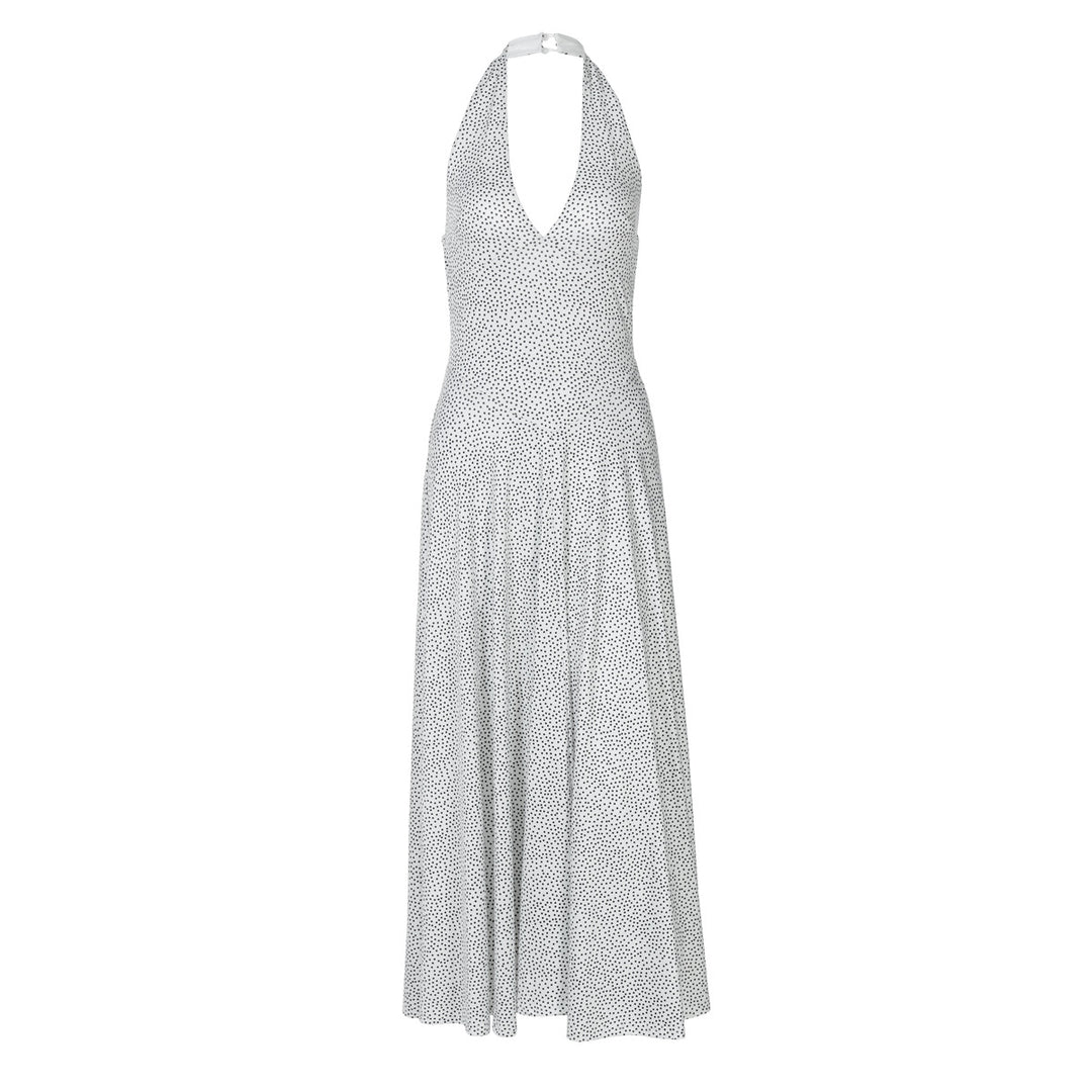 Damen Langärmeliges Maxikleid mit tiefem V-Ausschnitt und sportlichem Halter EB
